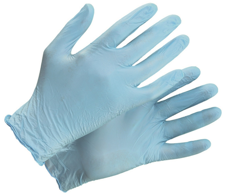 Перчатки нитрил.неопудрен.(7,0 гр),голубые,текстур.кон.пальцев ULT300 (коробка 500 пар/упак. 50 пар)