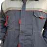 Костюм мужской "ФАВОРИТ" серый с красным Л10-КБР (куртка + брюки) Грета