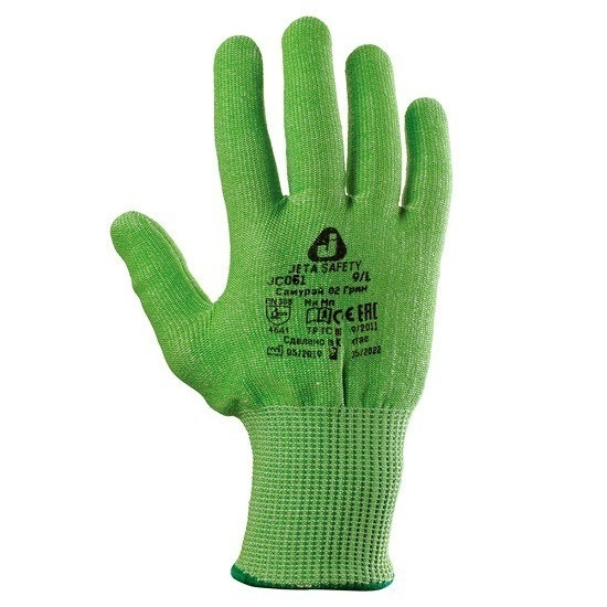 Перчатки для защиты от порезов (5 класс) Jeta Safety Samurai JC061 зеленые