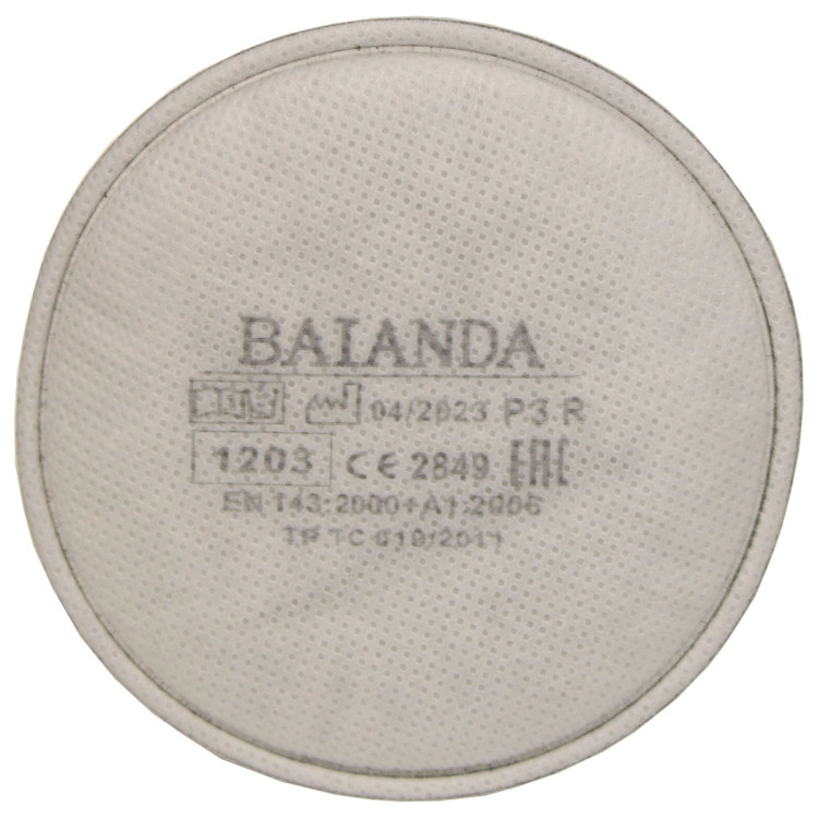 Фильтр для защиты от твердых и жидких частиц, органических паров BAIANDA 1203 P3R РОЗ (2 шт.)